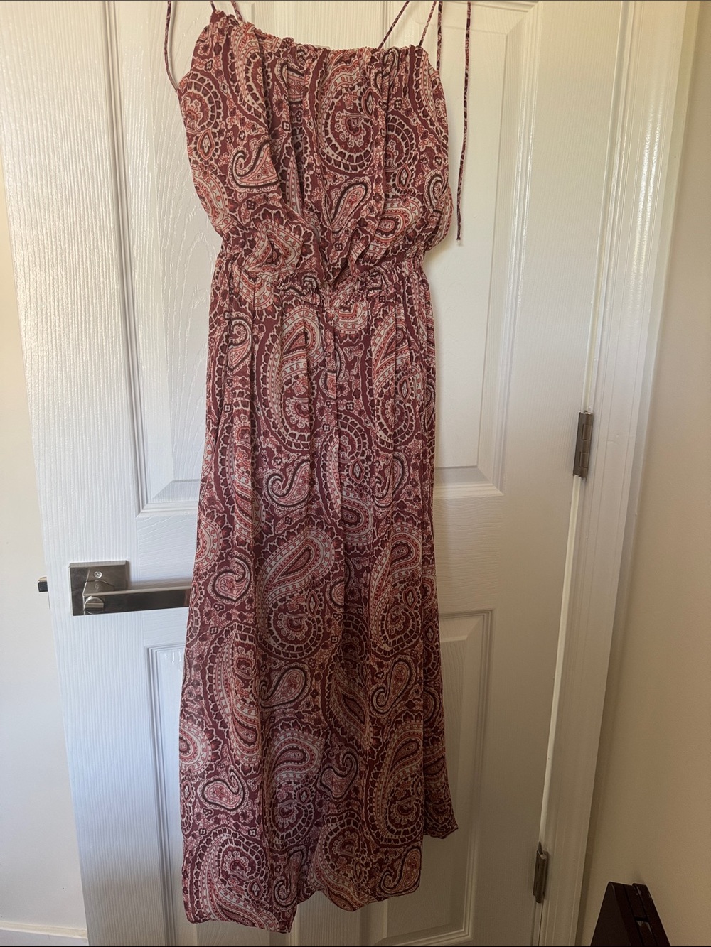 LOFT Paisley Maxi Dress in Dusty Rose and Cream